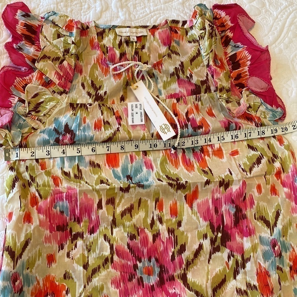 NWT House of Harlow 1960 Zoey Khaki flutter sleeve cotton top - Picture 11 of 12